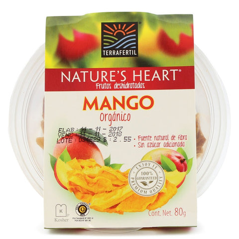 Nature's Heart Mango Orgánico Deshidratado|Organic Dried Mango|80 gr