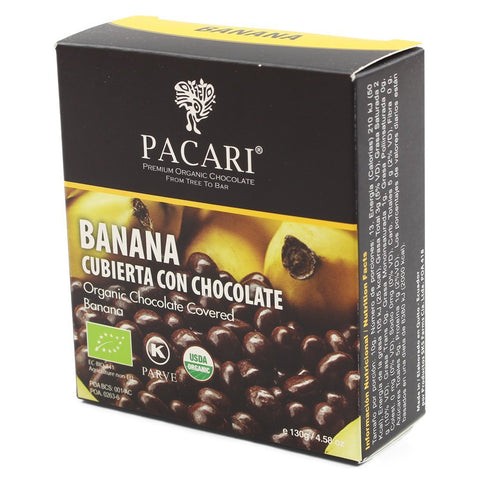 Pacari Banana Cubierta con Chocolate|Chocolate Covered Banana|130 gr