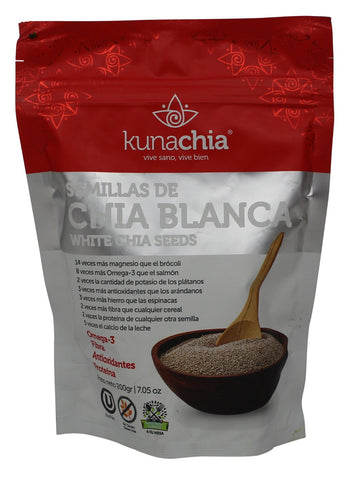 Kunachia Semillas de Chia Blancas|Chia Seeds|200 gr