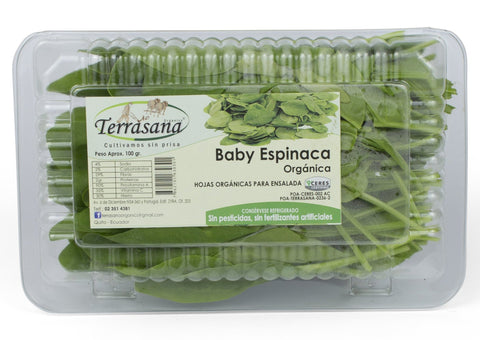 Terrasana Espinaca Orgánica Baby|Organic Baby Spinach|100 gr