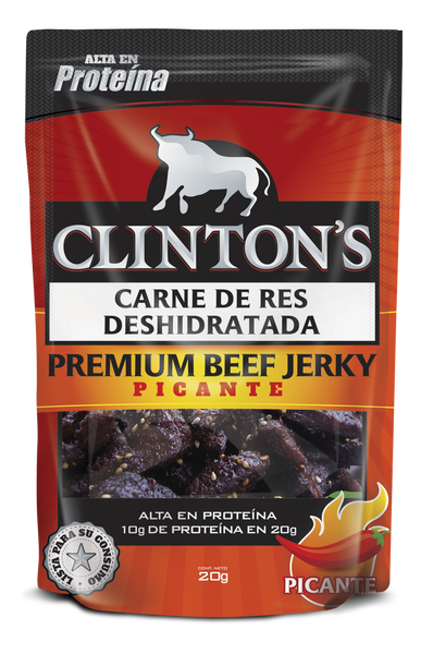 Clinton's Carne Deshidratada - Picante|Spicy Beef Jerky|20 gr
