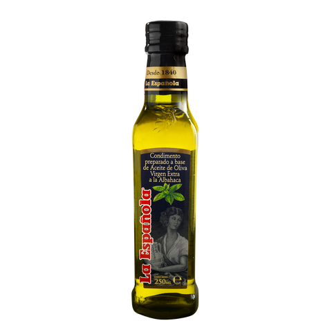 La Española Aceite de Oliva Extra Virgen Albahaca|Basil Olive Oil|250 ml