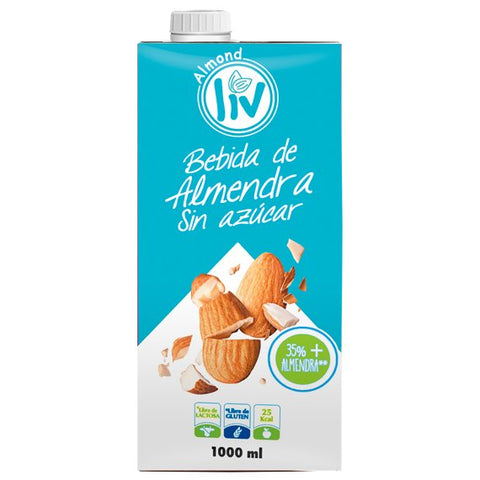 Liv Bebida de Almendra Sin Azúcar|Sugar Free Almond Drink|1 Litro
