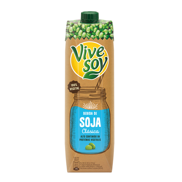 Vive Soy Bebida de Soja Natural|Natural Soy Drink|1 Litro