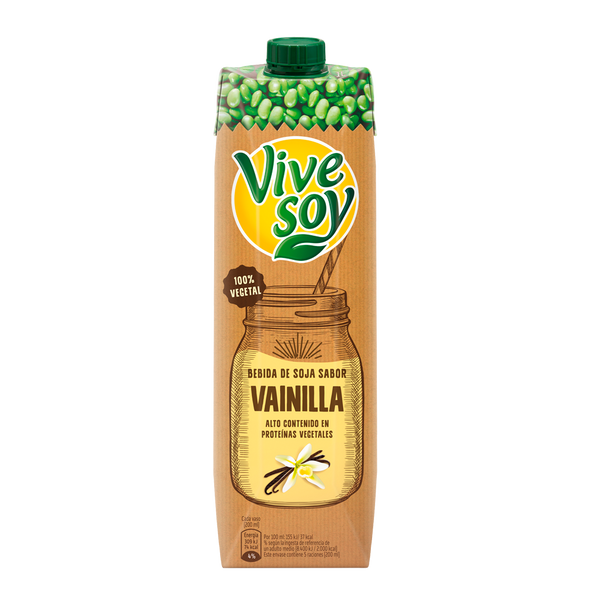 Vive Soy Bebida de Soja con Vainilla|Vanilla Soy Drink|1 Litro