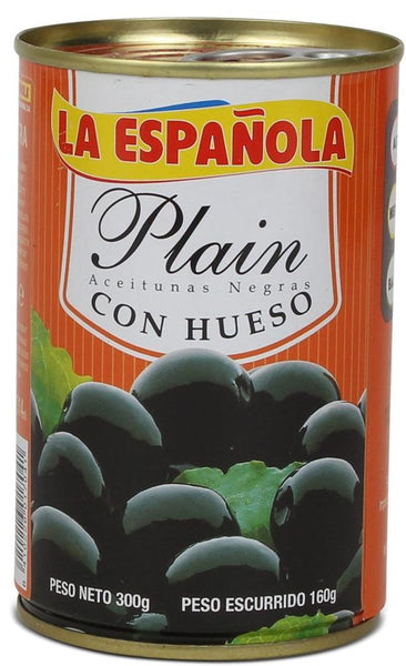 La Española Aceitunas Negras - Con Hueso|Black Olives with Pit|300 gr