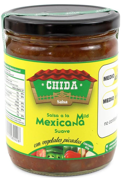 Chida Salsa a la Mexicana - Suave|Mexican Salsa - Mild|453 gr