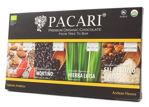 Pacari Chocolate Caja Sabores Andinos - 4 Pack|Chocolate Bar 4 Pack|200 gr