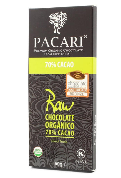 Pacari Barra de Chocolate - Raw 70%|Pure Dark Chocolate|50 gr