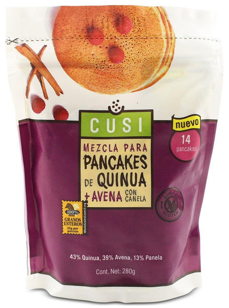 Cusi Pancake Mezcla - Quinua y Avena con Canela|Pancake Mix|280 gr
