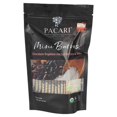 Pacari Mini Barras de Chocolate - Sal y Nibs|Mini Chocolate Bars|120 gr