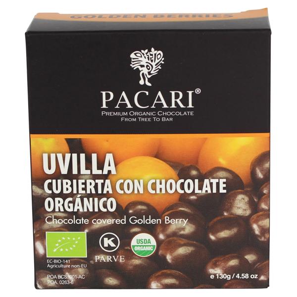 Pacari Uvillas Cubierto de Chocolate|Chocolate Covered Goldenberries|130 gr