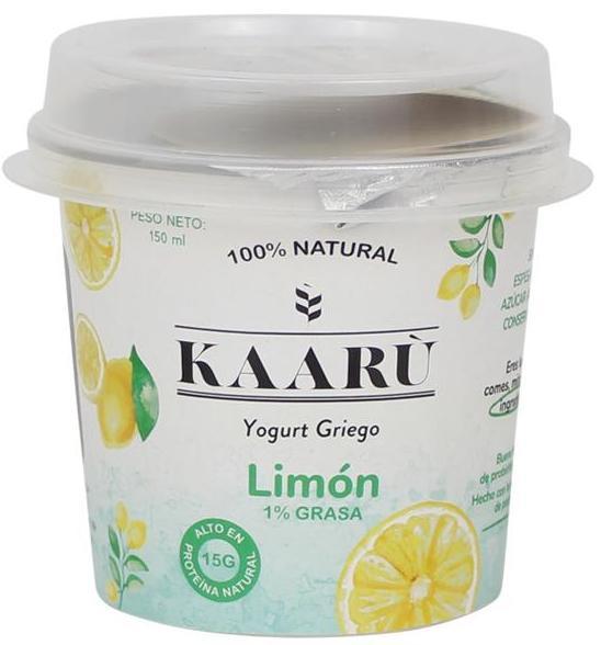 Kaaru Yogur Tipo Griego - Limón|Greek Yogurt - Lemon|150 ml