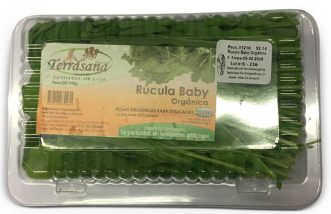 Terrasana Rúcula Orgánica Baby|Organic Baby Arugula|90 gr