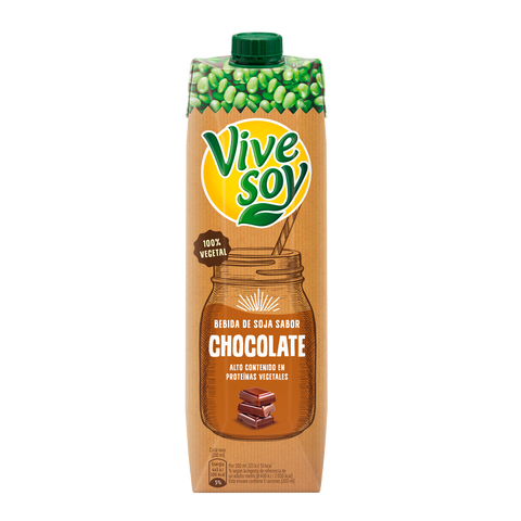 Vive Soy Bebida de Soja con Chocolate|Chocolate Soy Drink|1 Litro