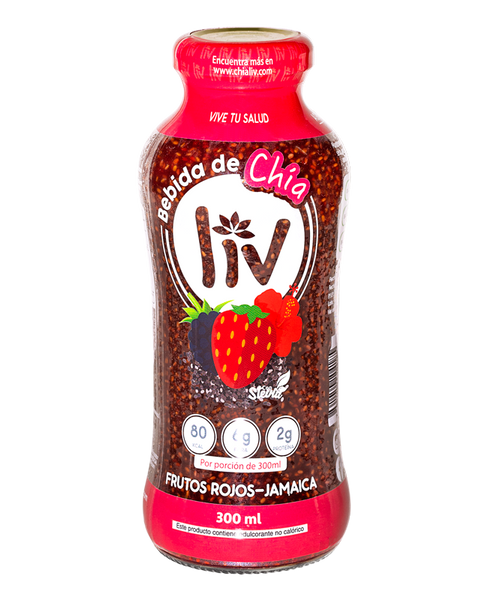 Liv Jugo Frutos Rojos y Jamaica con Chía|Mixed Berry and Jamaica Juice with Chia|300 ml